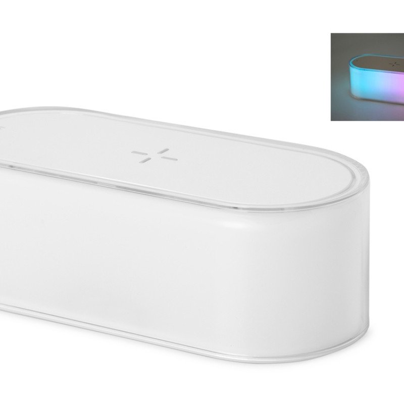 Ночник с беспроводной зарядкой и RGB подсветкой "Miracle", 15 Вт, белый Ночник с беспроводной зарядкой и RGB подсветкой "Miracle", 15 Вт, белый
