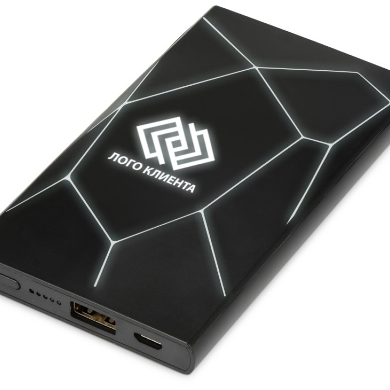 Портативное беспроводное зарядное устройство "Geo Wireless", 5000 mAh, черный