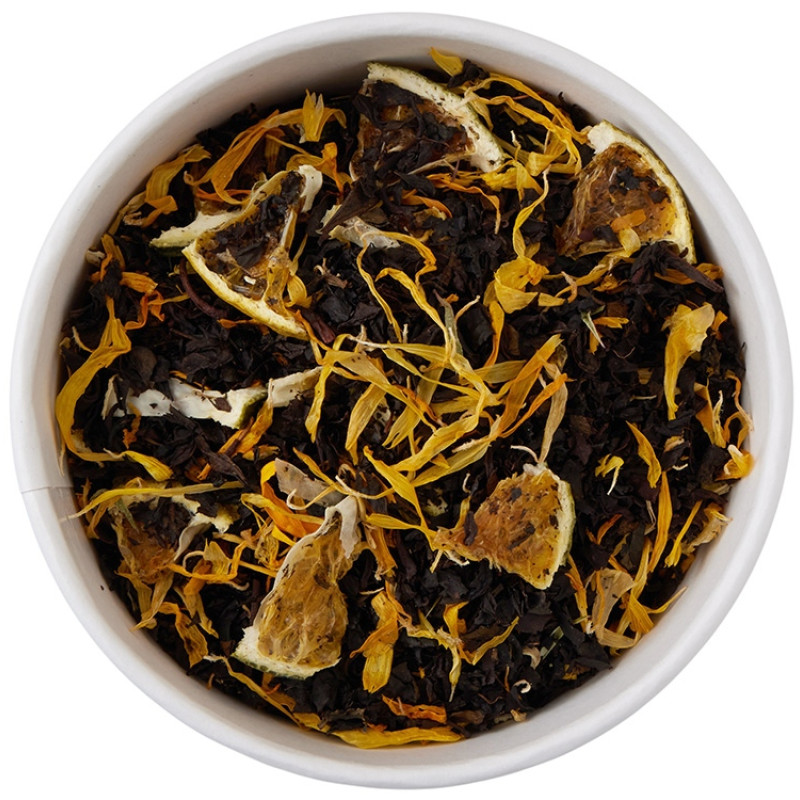 Чай черный "Новогодний мандарин" в картонном стаканчике, 50 гр.