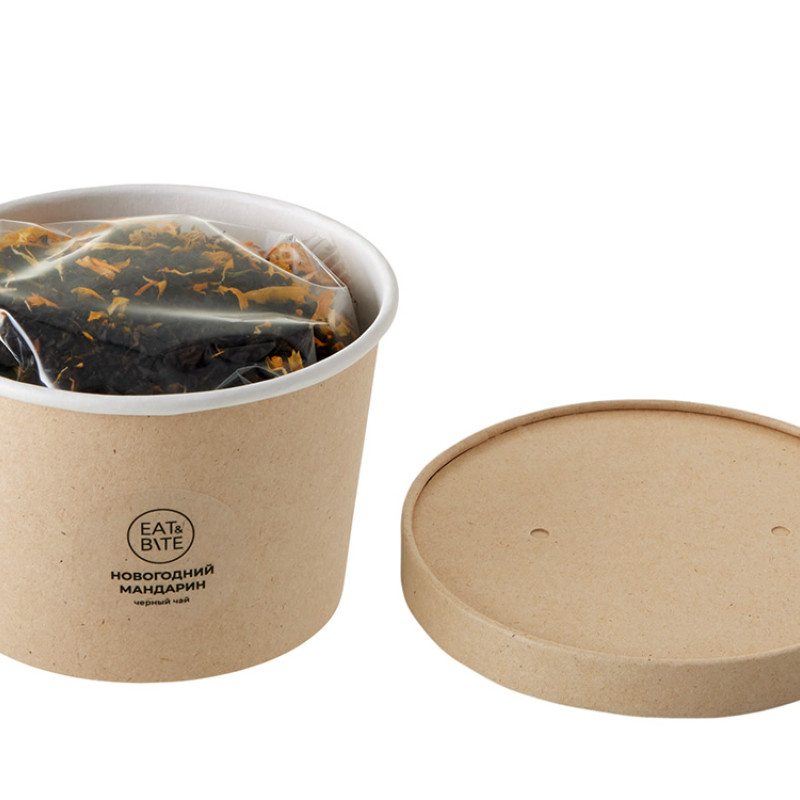 Чай черный "Новогодний мандарин" в картонном стаканчике, 50 гр.