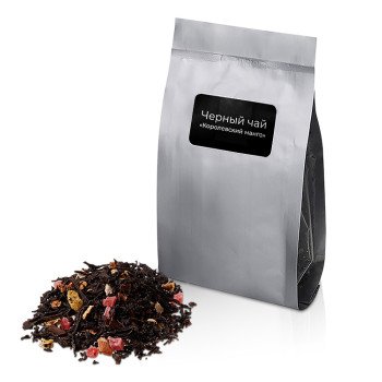 Чай черный "Королевский манго с ананасом",50 гр.,серебристый матовый пакет с нашей этикеткой лицевой