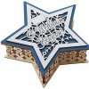 Шкатулка из фанеры в виде звезды "Asteris", сине-серебристый