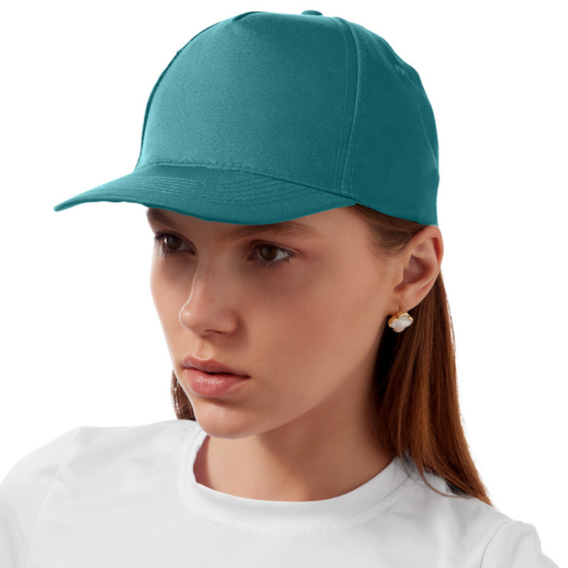 Бейсболка "Poly" 5-ти панельная 120гр, пыльно-бирюзовый