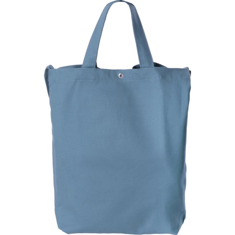 Сумка Helfer из хлопка на кнопке с регулирующейся лямкой, антрацит