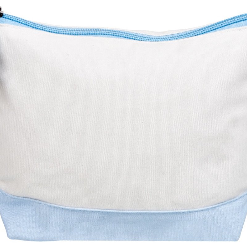 Косметичка хлопковая Cotton, белый/голубой