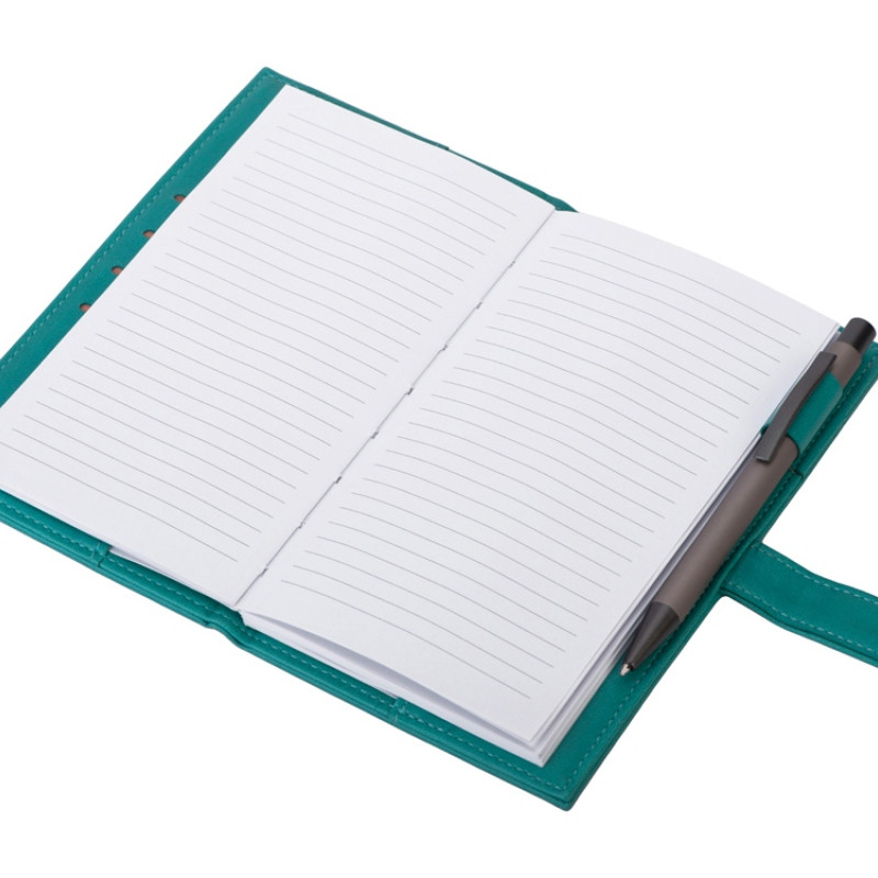 Блокнот-кошелек с сменным блоком А6 "Wall Street", 64 листа, бирюзовый