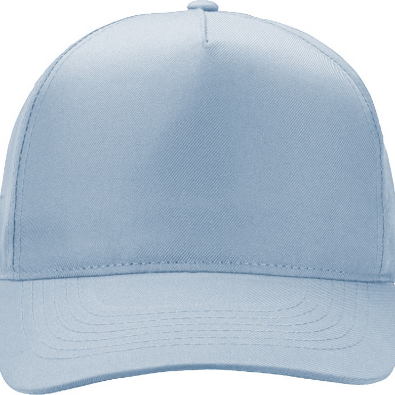 Бейсболка "Poly" 5-ти панельная 120гр, небесно-голубой Бейсболка "Poly" 5-ти панельная 120гр, небесно-голубой