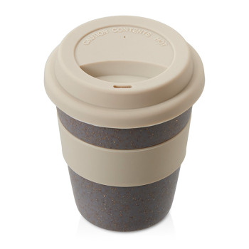 Стакан с силиконовой крышкой "Cafe", beige