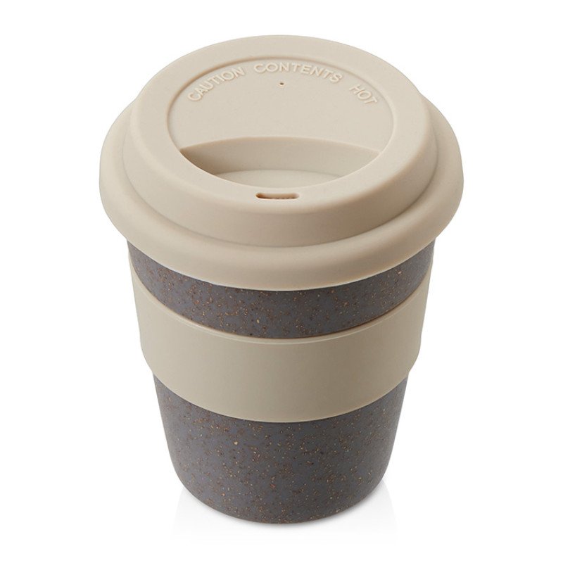 Стакан с силиконовой крышкой "Cafe", beige