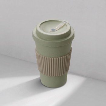 Термокружка "Muffin" из натуральных волокон, оливковый