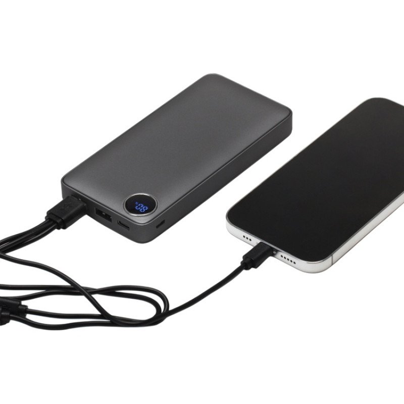 Внешний аккумулятор с дисплеем «Mild», 10 000 mAh, темно-серый Внешний аккумулятор с дисплеем «Mild», 10 000 mAh, темно-серый