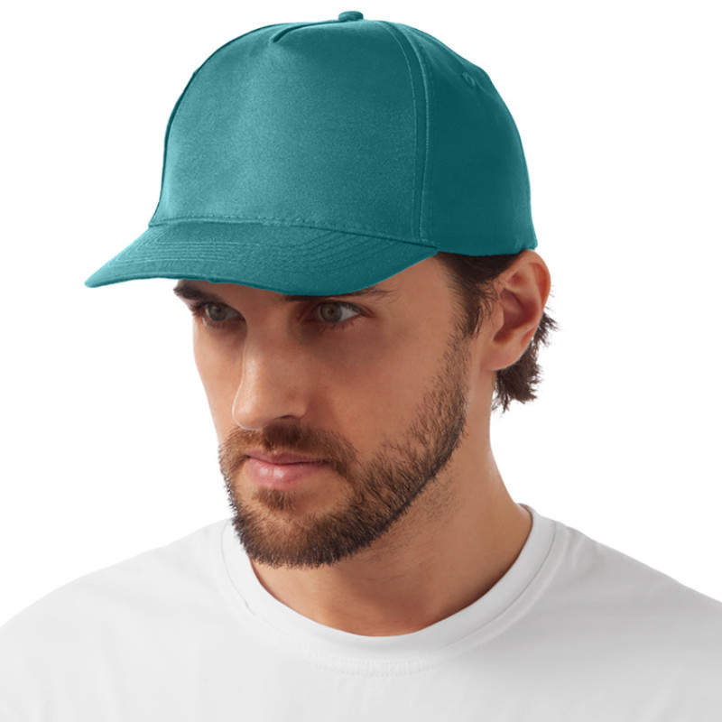 Бейсболка "Poly" 5-ти панельная 120гр, пыльно-бирюзовый