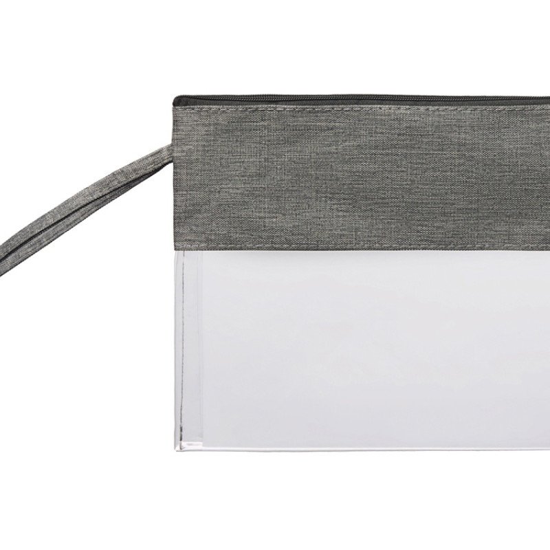 Косметичка из PVC и ткани "Leony", прозрачный/темно-серый