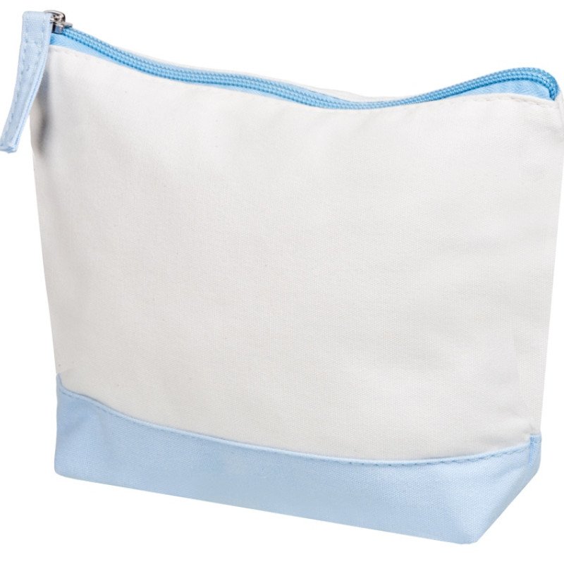Косметичка хлопковая Cotton, белый/голубой