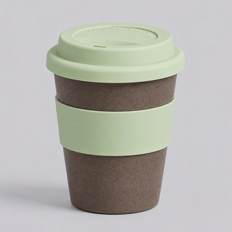 Стакан с силиконовой крышкой "Cafe", olive Стакан с силиконовой крышкой "Cafe", olive