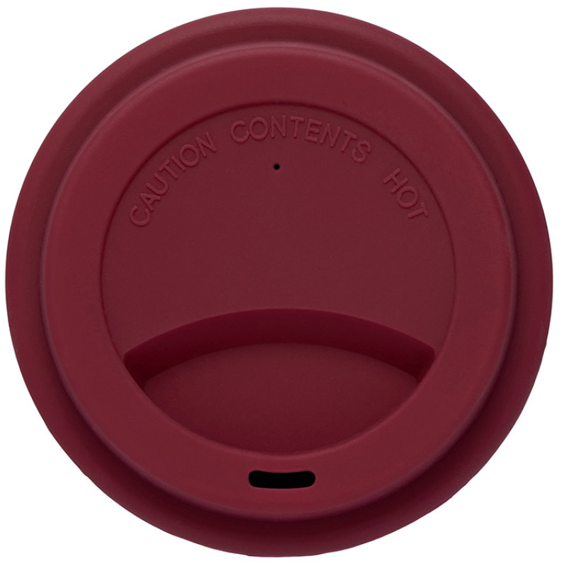 Стакан с силиконовой крышкой "Cafe", burgundy