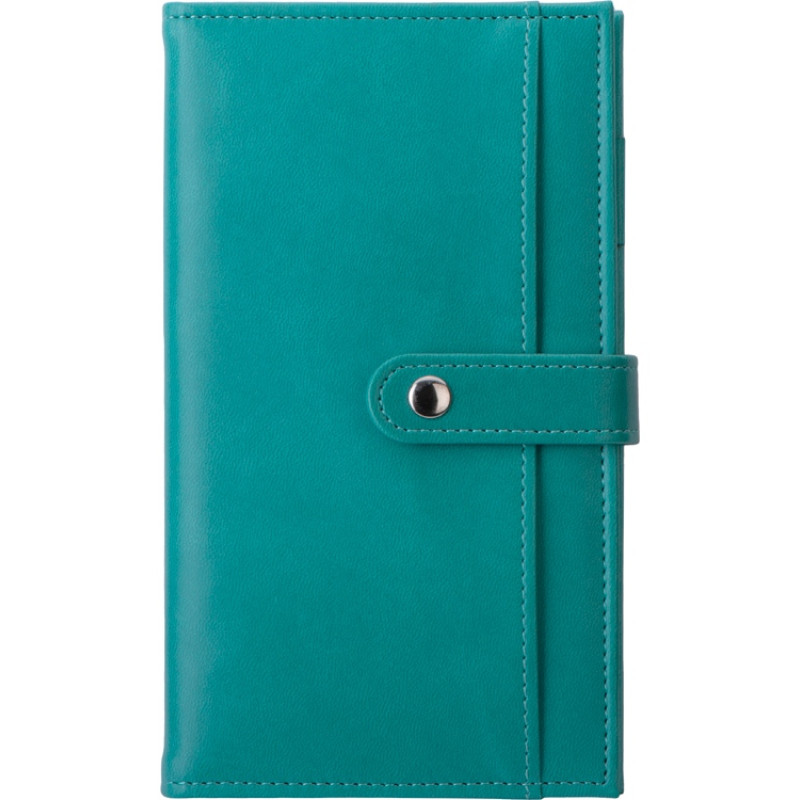 Блокнот-кошелек с сменным блоком А6 "Wall Street", 64 листа, бирюзовый