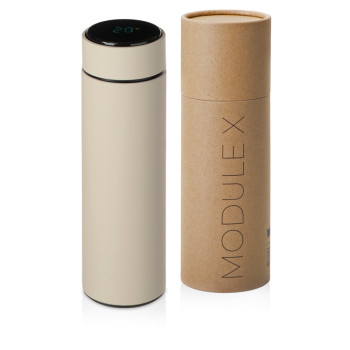Вакуумный термос «Module X» с индикатором температуры, 500 мл, тубус, бежевый