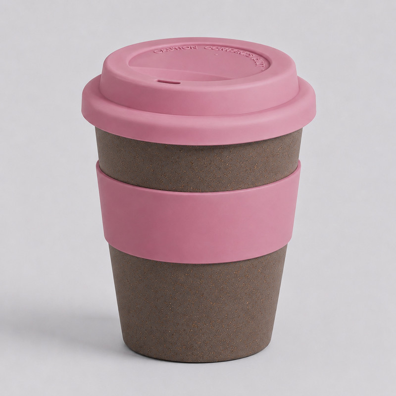Стакан с силиконовой крышкой "Cafe", dust pink Стакан с силиконовой крышкой "Cafe", dust pink