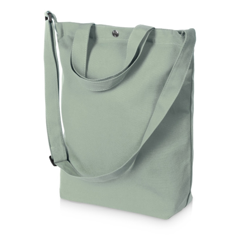 Сумка Helfer из хлопка на кнопке с регулирующейся лямкой, оливковый