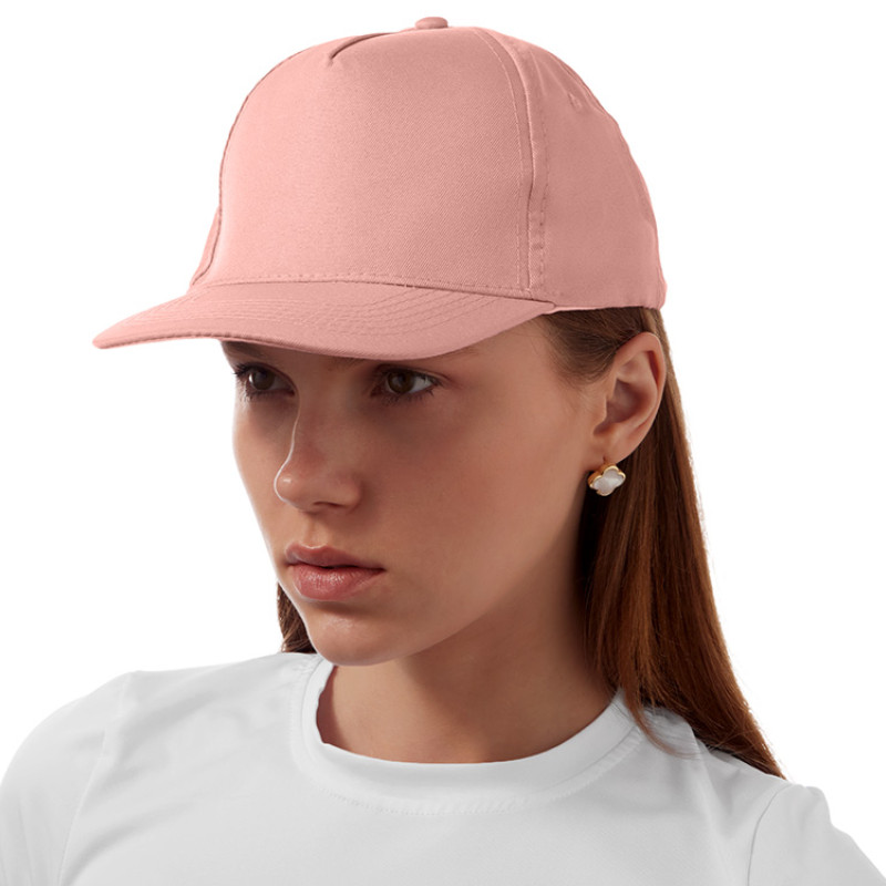 Бейсболка "Poly" 5-ти панельная 120гр, лососевый Бейсболка "Poly" 5-ти панельная 120гр, лососевый