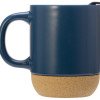 Кружка Denpasar с пробковым дном и крышкой, цветная с двух сторон, бензиновый синий