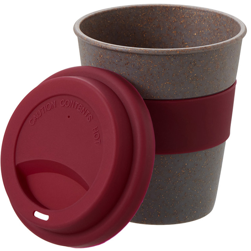 Стакан с силиконовой крышкой "Cafe", burgundy