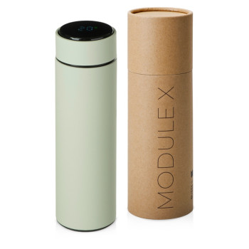 Вакуумный термос «Module X» с индикатором температуры, 500 мл, тубус, оливковый
