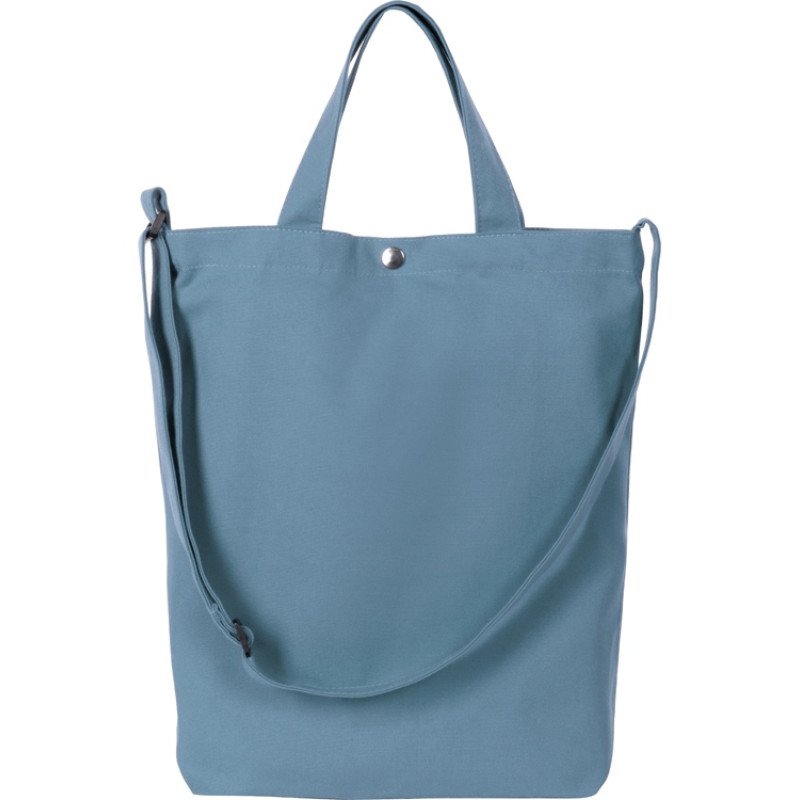 Сумка Helfer из хлопка на кнопке с регулирующейся лямкой, антрацит