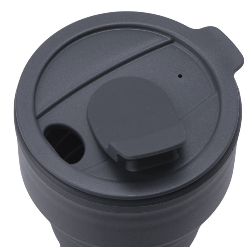 Силиконовый складной стакан "GoCup", темно-серый