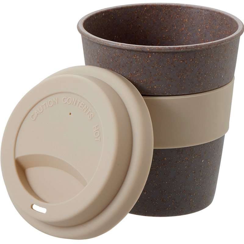 Стакан с силиконовой крышкой "Cafe", beige