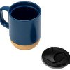Кружка Denpasar с пробковым дном и крышкой, цветная с двух сторон, бензиновый синий