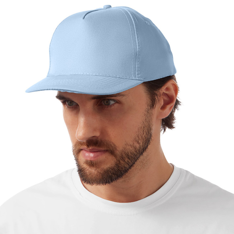 Бейсболка "Poly" 5-ти панельная 120гр, небесно-голубой Бейсболка "Poly" 5-ти панельная 120гр, небесно-голубой