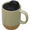 Кружка Denpasar с пробковым дном и крышкой, цветная с двух сторон, оливковый