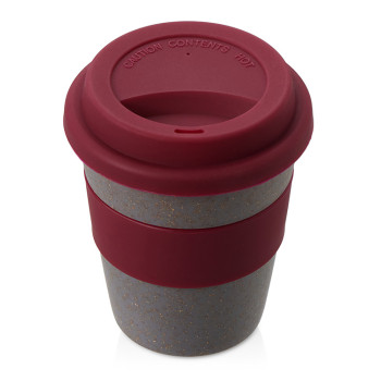 Стакан с силиконовой крышкой "Cafe", burgundy