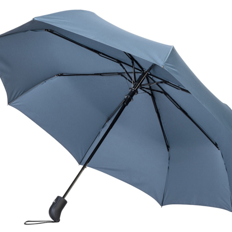 Зонт-полуавтомат Roof с куполом из переработанного пластика, антрацит 2165C