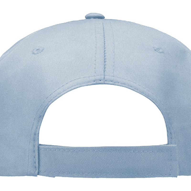 Бейсболка "Poly" 5-ти панельная 120гр, небесно-голубой Бейсболка "Poly" 5-ти панельная 120гр, небесно-голубой