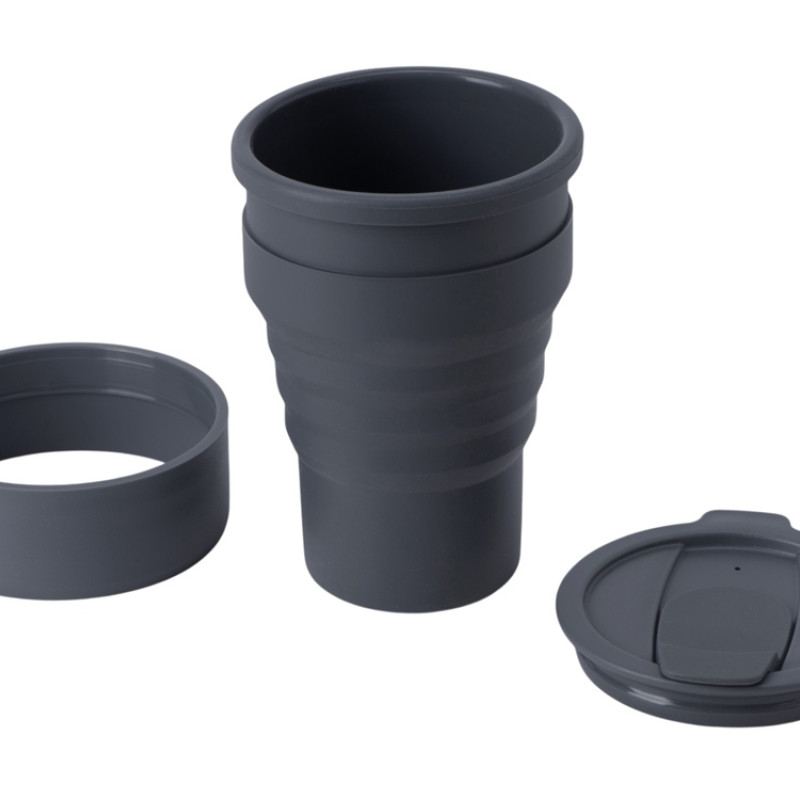 Силиконовый складной стакан "GoCup", темно-серый