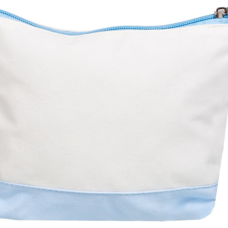 Косметичка хлопковая Cotton, белый/голубой