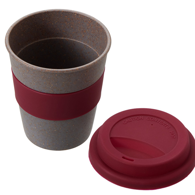 Стакан с силиконовой крышкой "Cafe", burgundy