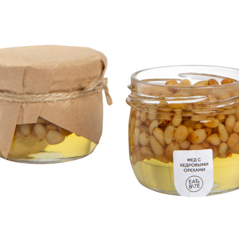 Сувенирный набор "Мед с кедровыми орешками" 120 гр