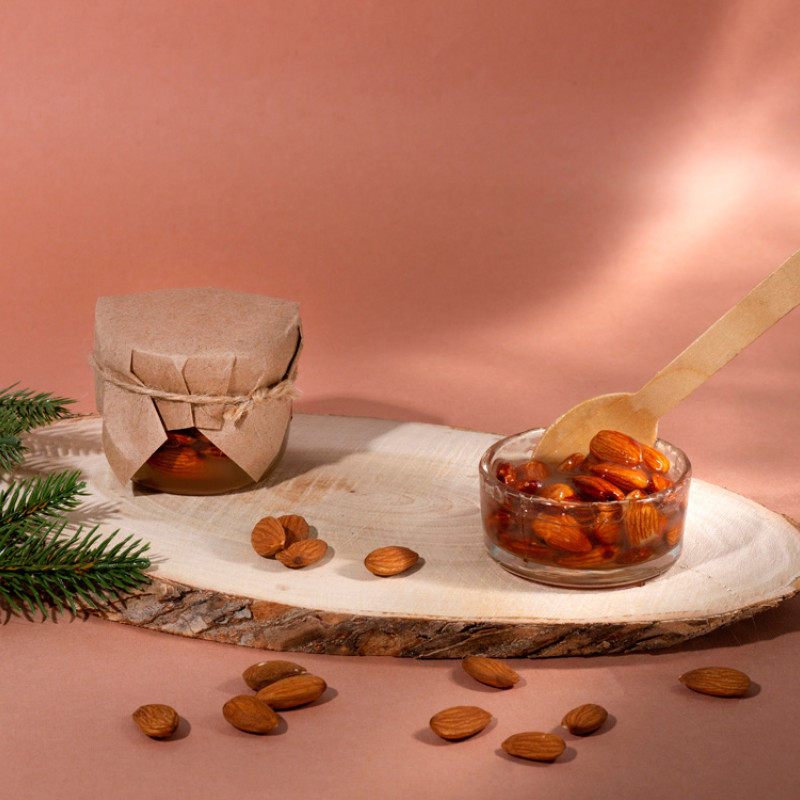 Сувенирный набор "Мед с миндалем" 120 гр