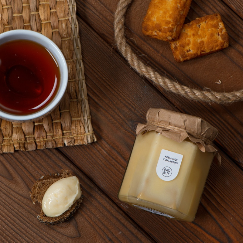 Крем-мёд с ванилью 250 в шестигранной банке