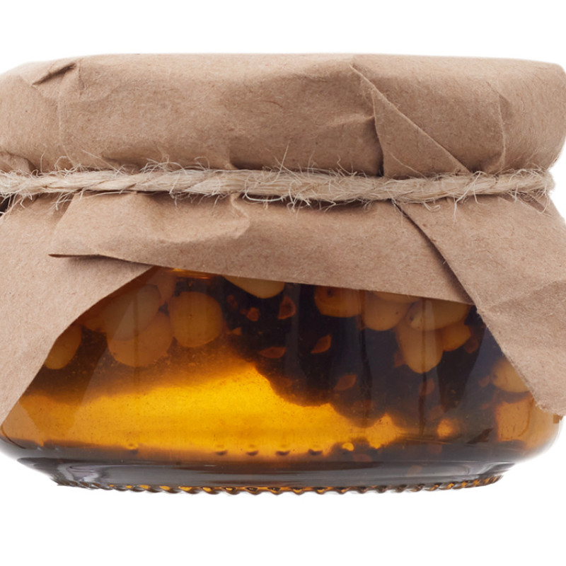 Мед с сосновой шишкой и кедровым орехом 120 гр.