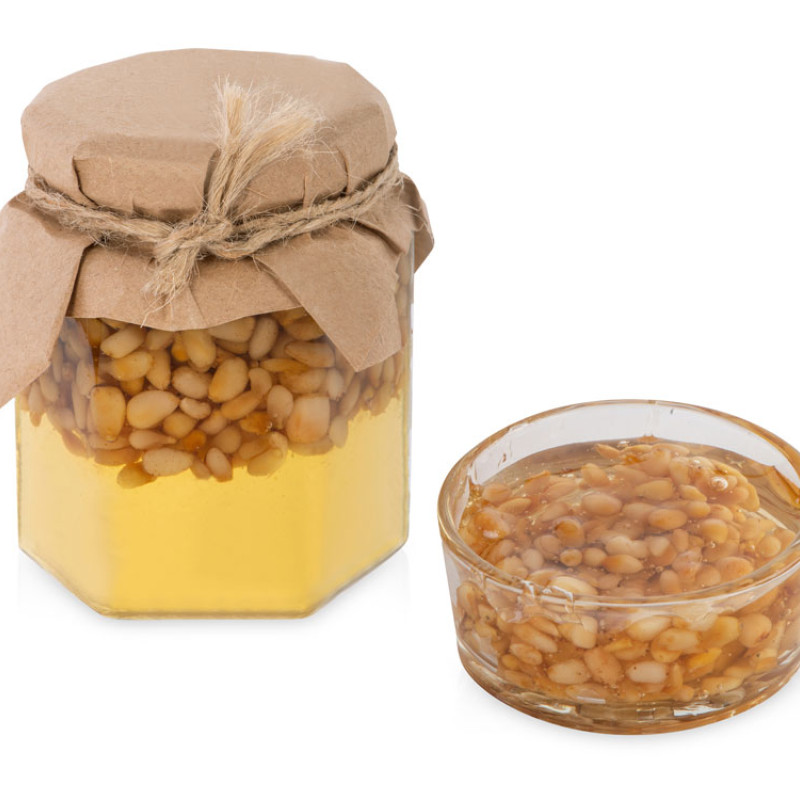 Сувенирный набор "Мед с кедровыми орешками" 250 гр Сувенирный набор "Мед с кедровыми орешками" 250 гр