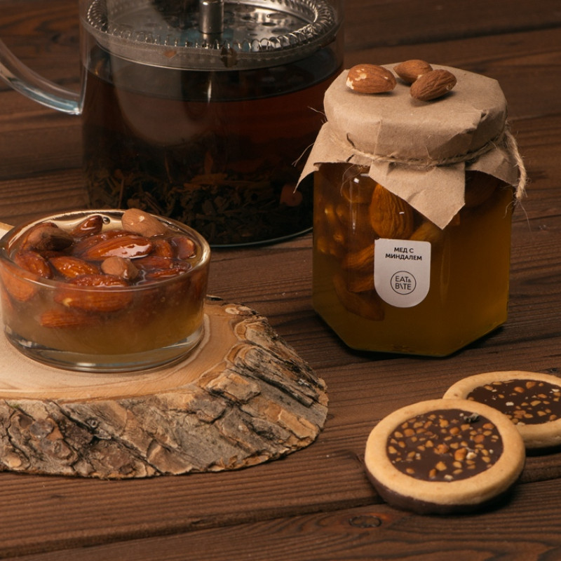 Сувенирный набор "Мед с миндалем" 250 гр Сувенирный набор "Мед с миндалем" 250 гр