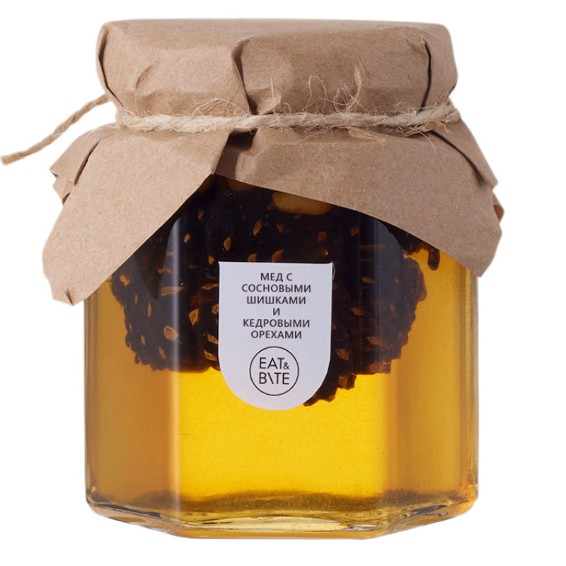 Мед с сосновой шишкой и кедровым орехом 250 гр.