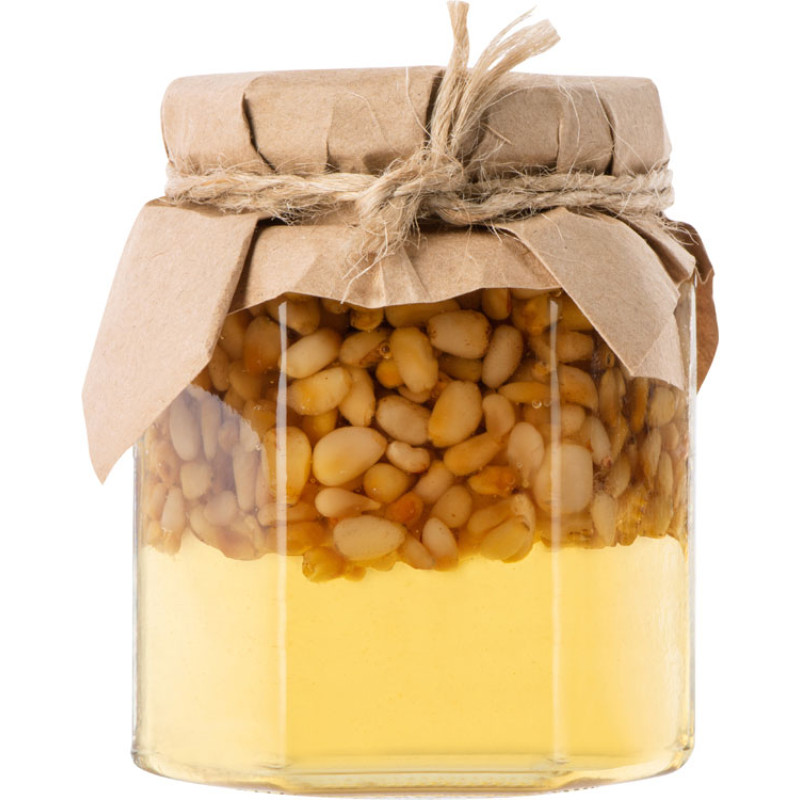 Сувенирный набор "Мед с кедровыми орешками" 250 гр Сувенирный набор "Мед с кедровыми орешками" 250 гр