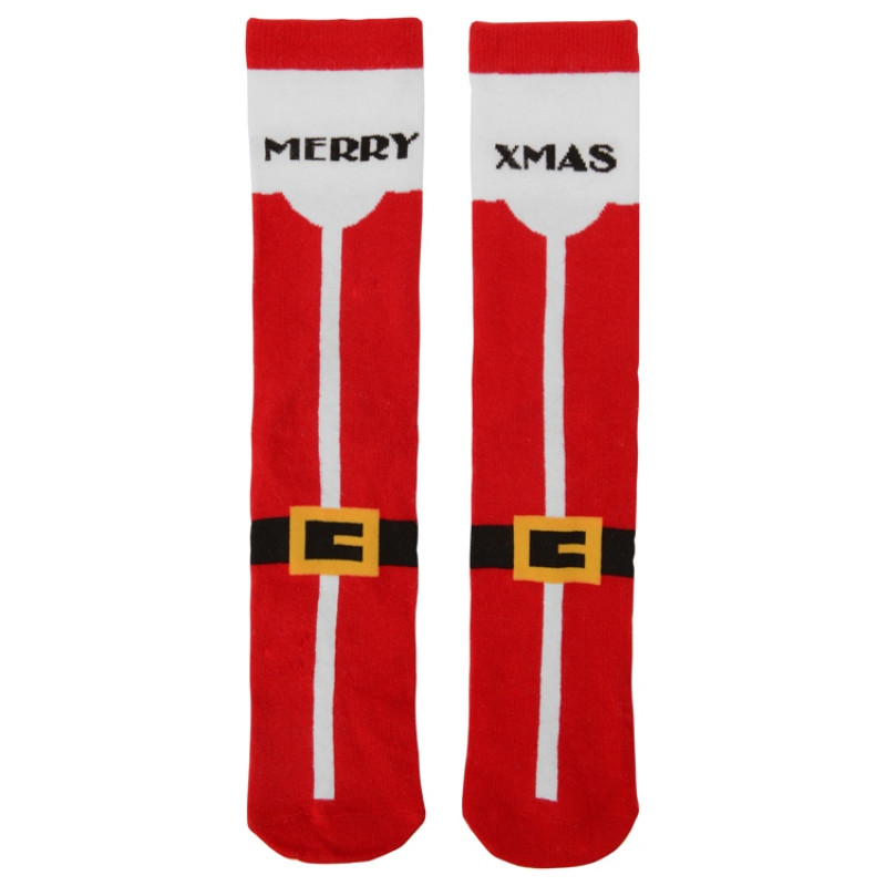 Набор носков с рождественской символикой в мешке женские, 2 пары, красный