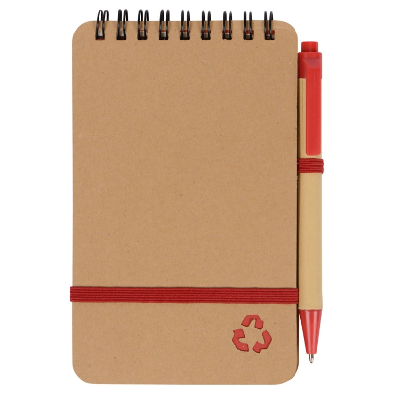 Набор канцелярский с блокнотом и ручкой "Masai", красный